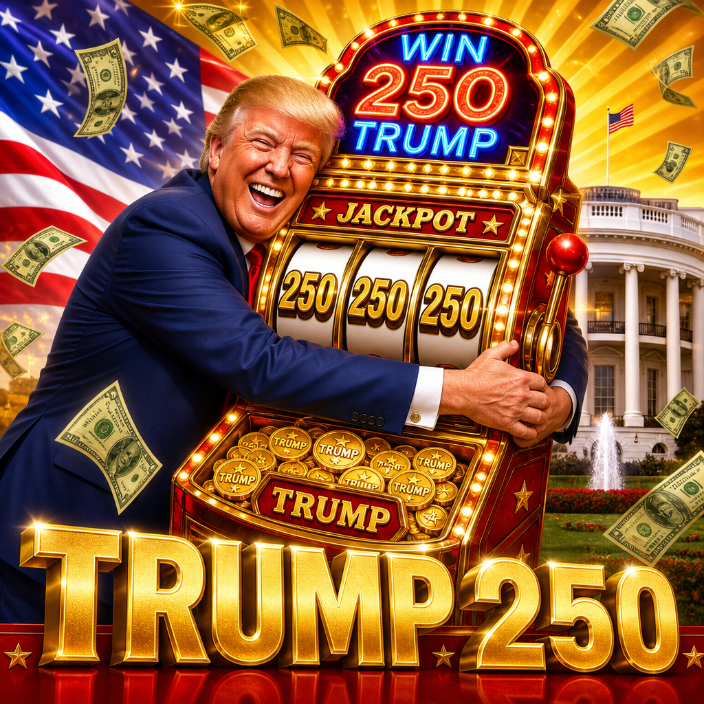 Trump hugging jackpot